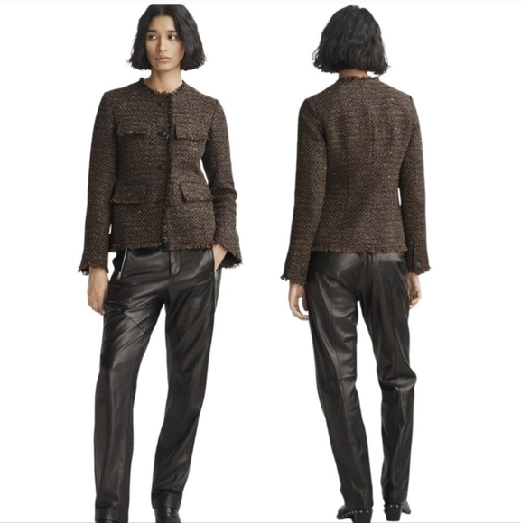 NWOT Rag and bone Ezra Linton tweed blazer, size M, brown